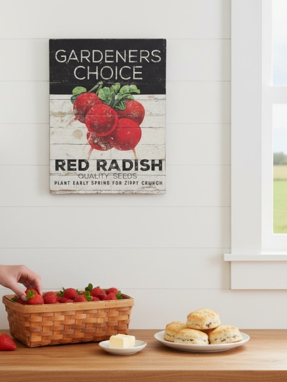 wooden gardeners wall art featuring Radish Seeds